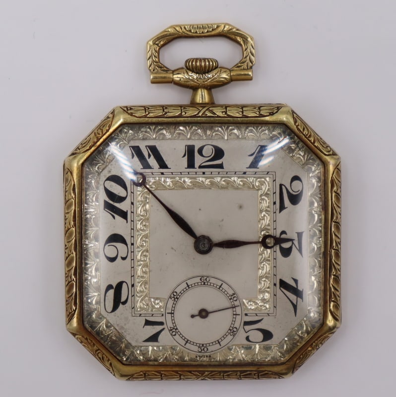 JEWELRY. Swiss Optima 14kt Gold Pocket Watch. (1 of 11)