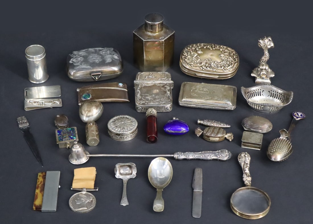 SILVER. Assorted Sterling and Silverplate Objects. (1 of 20)