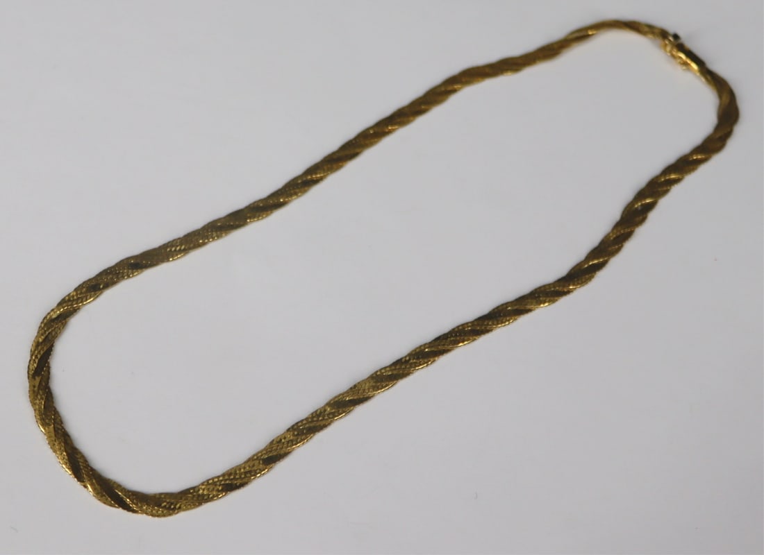 JEWELRY. 14kt Gold Woven Chain Necklace. (1 of 5)