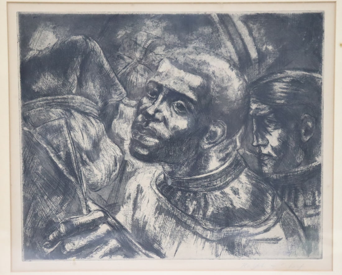 RALPH SCHARF. Pencil Signed Lithograph. (1 of 3)