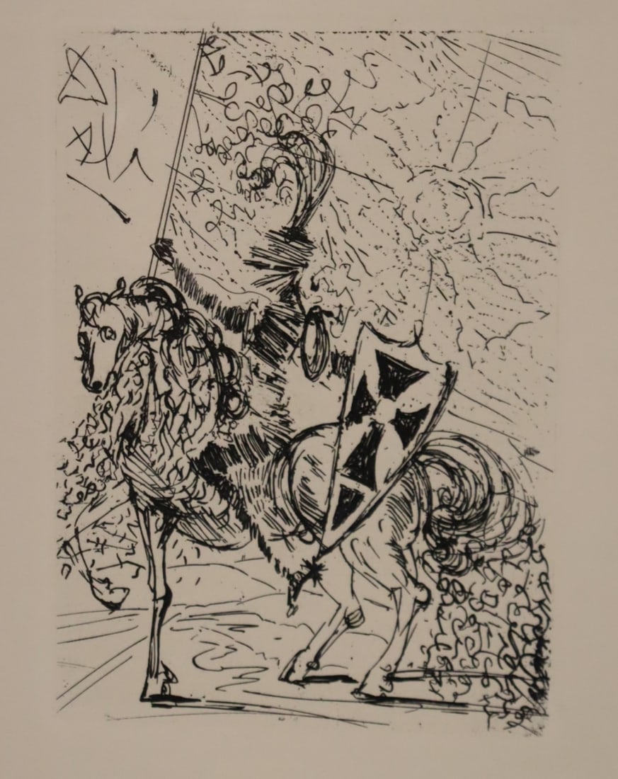 SALVADOR DALI Etching.: From a Larchmont NY storage. - Dimensions: 6.5" x 5" & Framed 15" x 12"