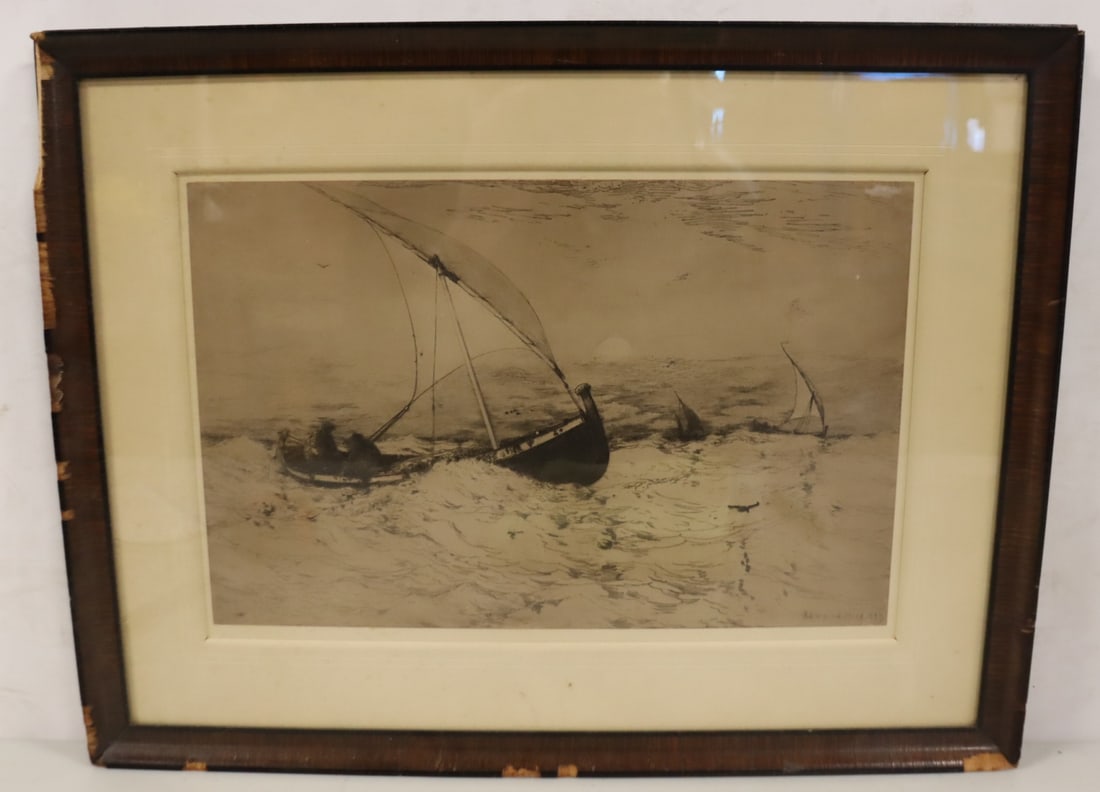 R. S. Wain Gifford. Signed Etching.: Signed lower right. From a Larchmont NY storage. - Dimensions: 11" x 10" & Framed 17" x 23"