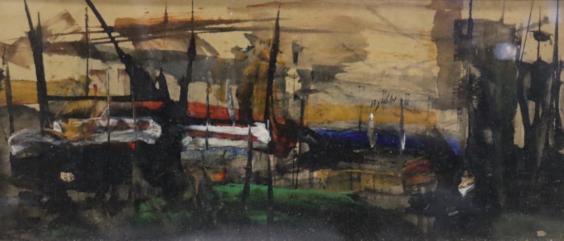 MOTKE BLUM. Signed Gouache (1 of 3)