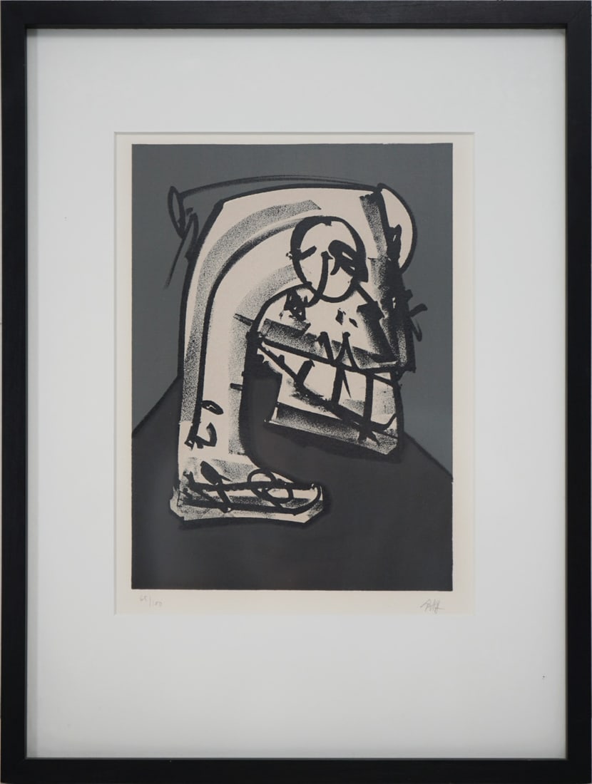 ANTONIO SAURA (SPANISH,1930-1998).: "Portraits' 1984. Colored lithograph. Initialed and numbered '65/100' in lower margins in pencil. The Property of a Manhattan, NY collection. - Dimensions: Impression: 9.25" h x 6.625" w.