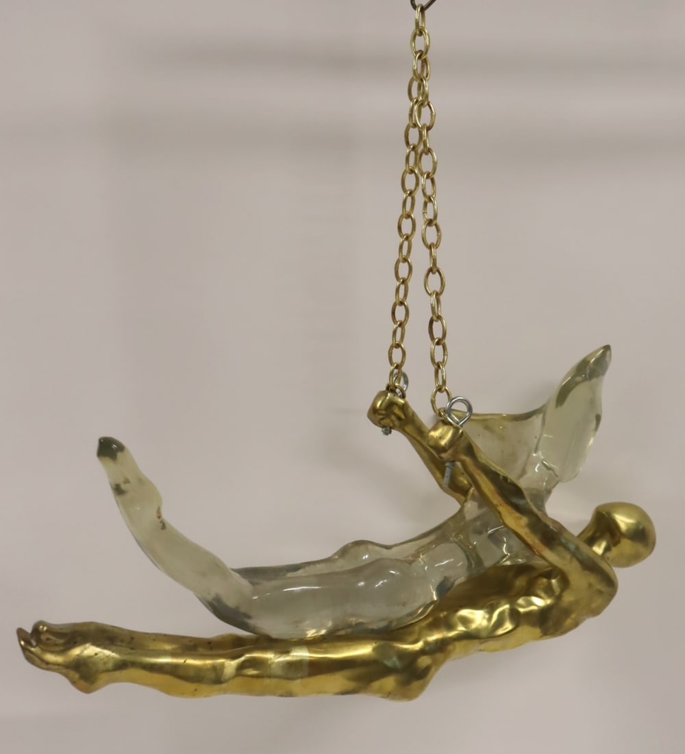 Vintage Gilt Bronze & Acrylic Hanging Sculpture. (1 of 10)