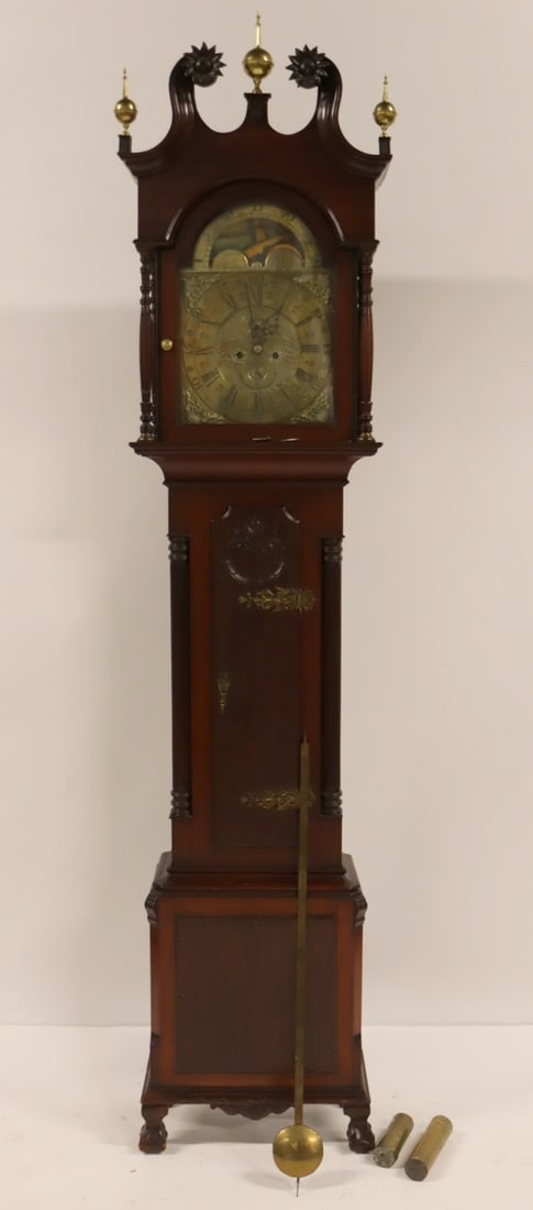 Nathaniel Brown Manchester Mahogany Tallcase Clock (1 of 8)