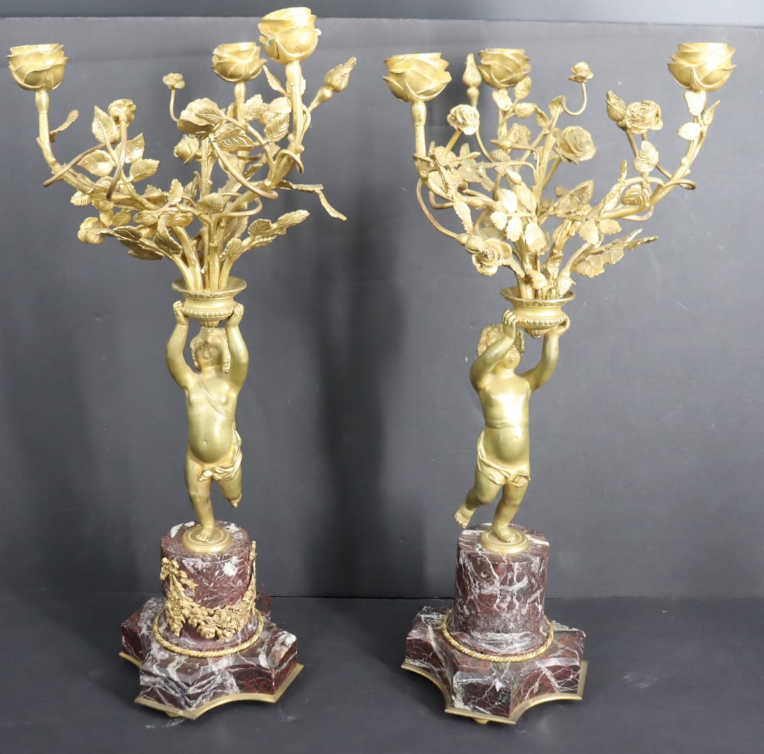 A Fine Quality Pair Of Antique Figural Candelabra. (1 of 14)