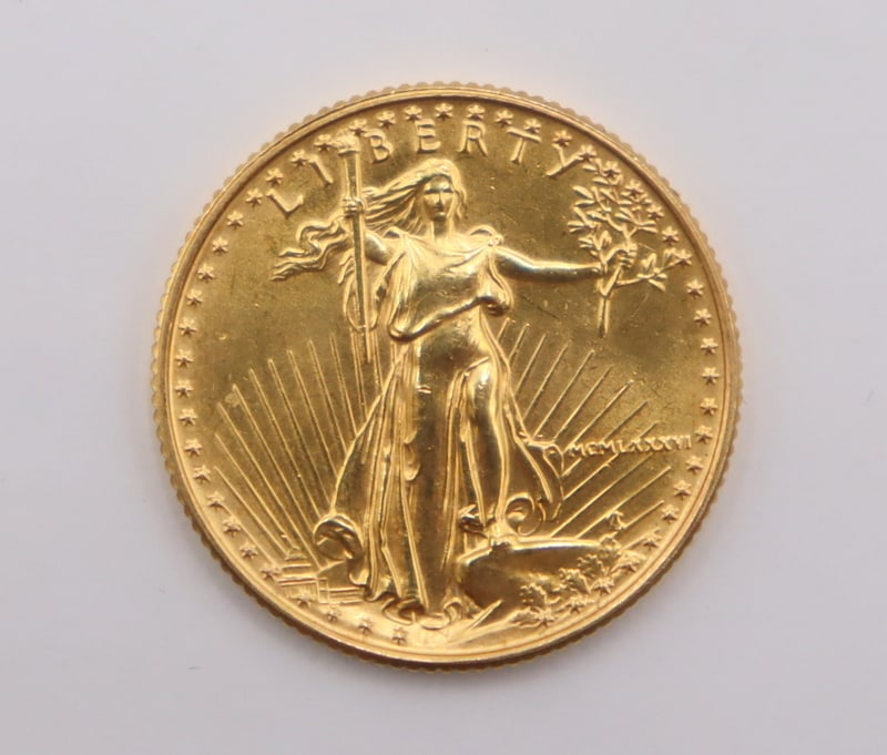 BULLION. 1986 $10 1/4 Oz  American Gold Eagle Coin (1 of 2)