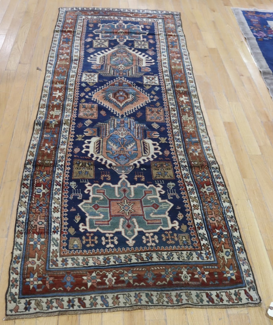 Antique And Finely Hand Knotted Kazak Runner (1 of 6)