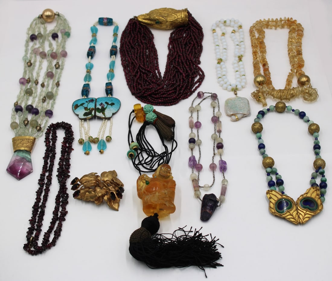 JEWELRY. (9) Assorted Statement Necklaces. (1 of 17)