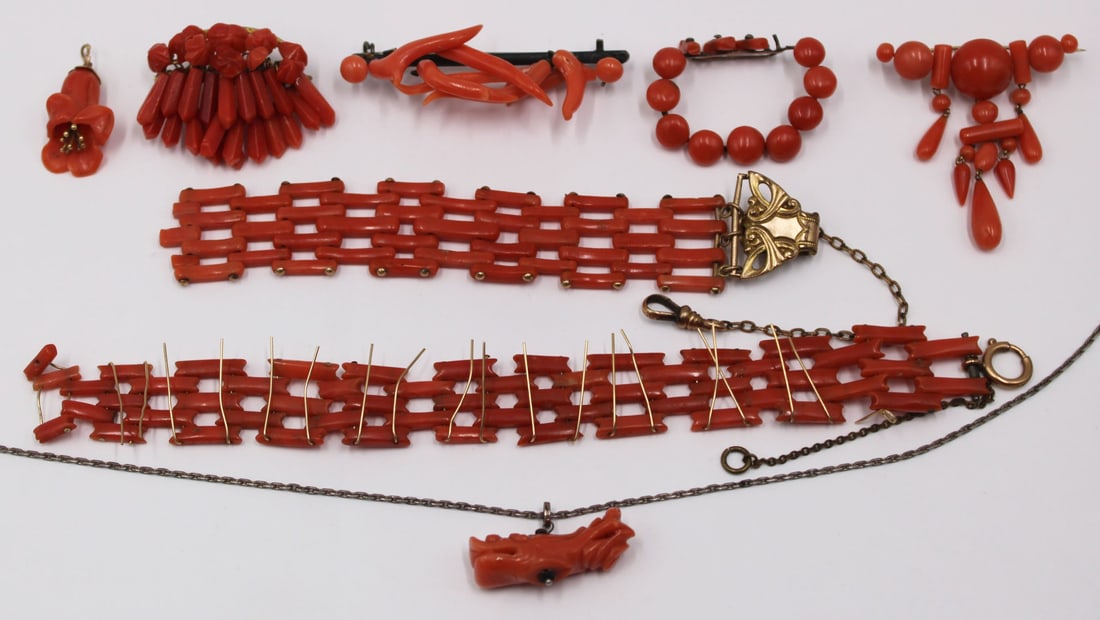JEWELRY. (8) Assorted Pcs of Coral Inc. Victorian. (1 of 20)