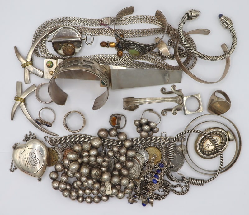 JEWELRY. Assorted Sterling, Silver, and Costume (1 of 13)