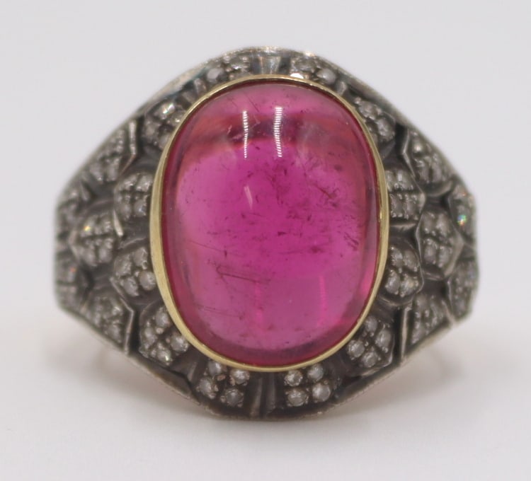 JEWELRY. Silver Topped 14kt Gold, Diamond and Gem (1 of 8)