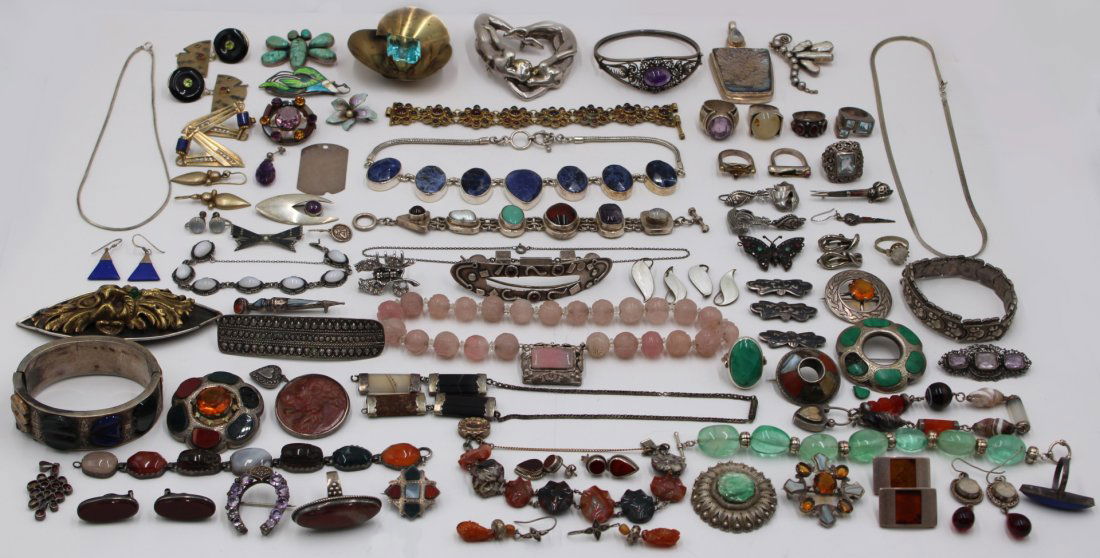 JEWELRY. Assorted Sterling, Silver and Costume (1 of 20)
