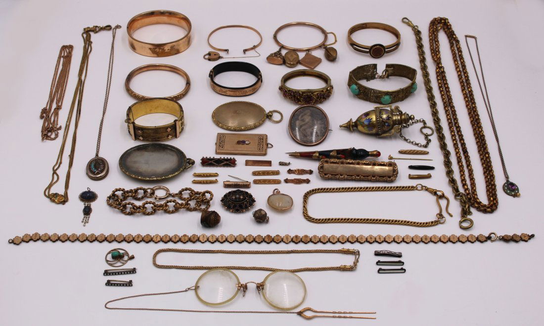 JEWELRY. Antique Sterling, Silver, Gold, and (1 of 20)
