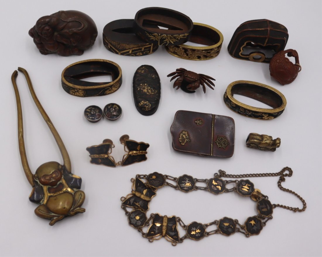 JEWELRY. Collection of Japanese Mixed Metal Objets (1 of 12)