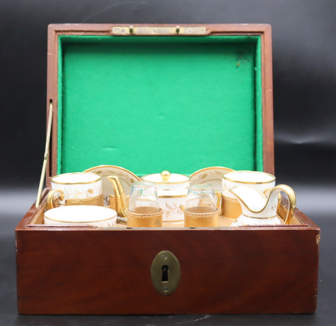 Boxed Porcelain Tea Service For 2. (1 of 10)