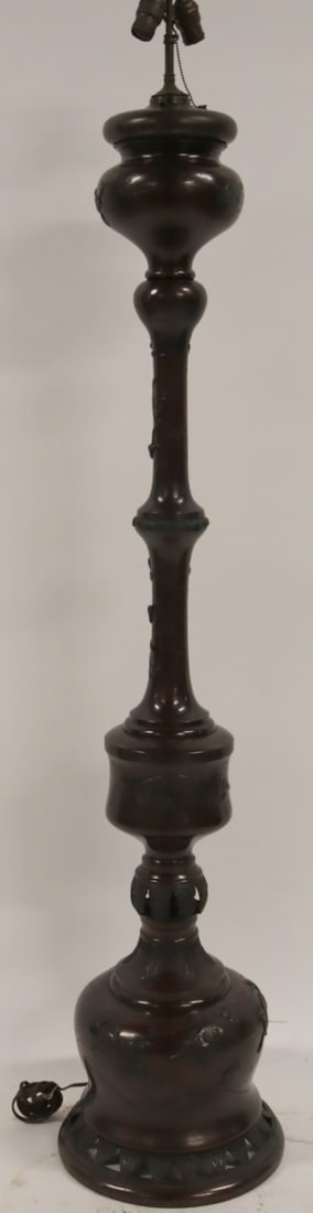 Japanese Meiji Bronze Floor Lamp. (1 of 5)