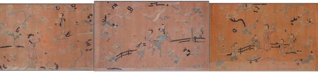 (3) Framed Chinese Embroidered Panels. (1 of 19)