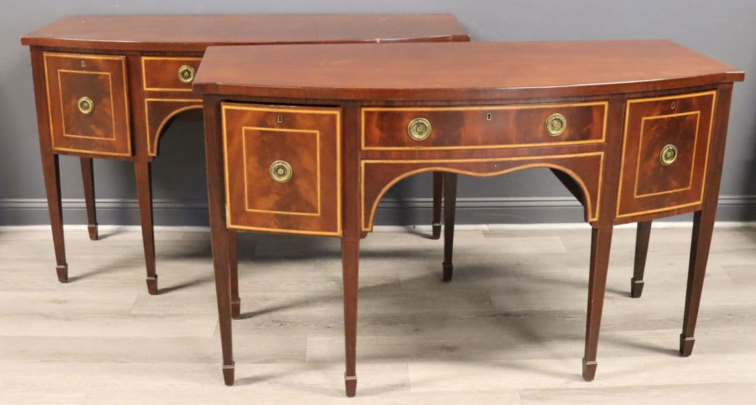 A Pair Of Georgian Style Banded Mahogany Servers (1 of 12)