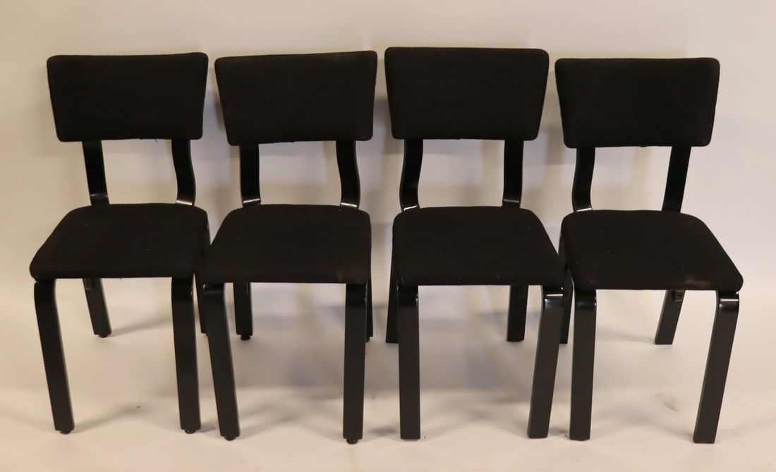 Midcentury Set Of 8 Lacquered Thonet Chairs. (1 of 6)