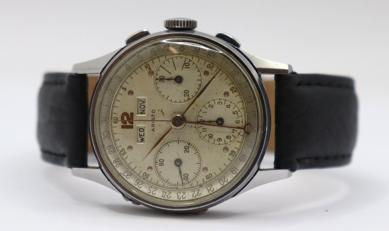 JEWELRY. Vintage Aristo Valjoux Chronograph Watch. (1 of 13)