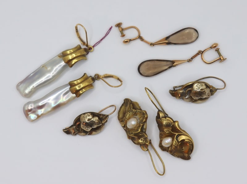 JEWELRY. (4) Pairs of Assorted Earrings. (1 of 6)