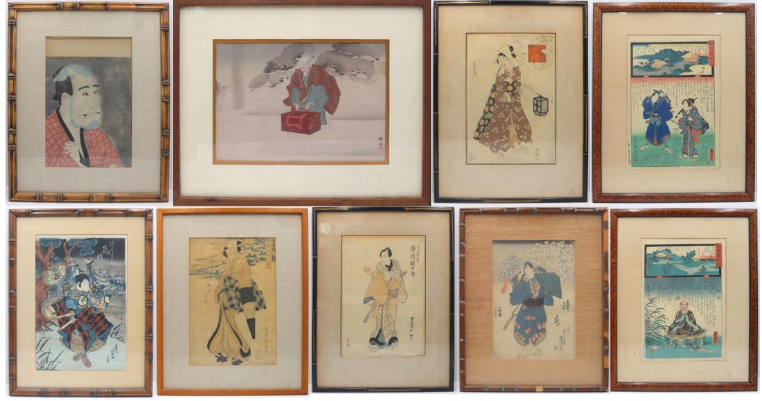 Collection of (9) Japanese Woodblock Prints. (1 of 20)