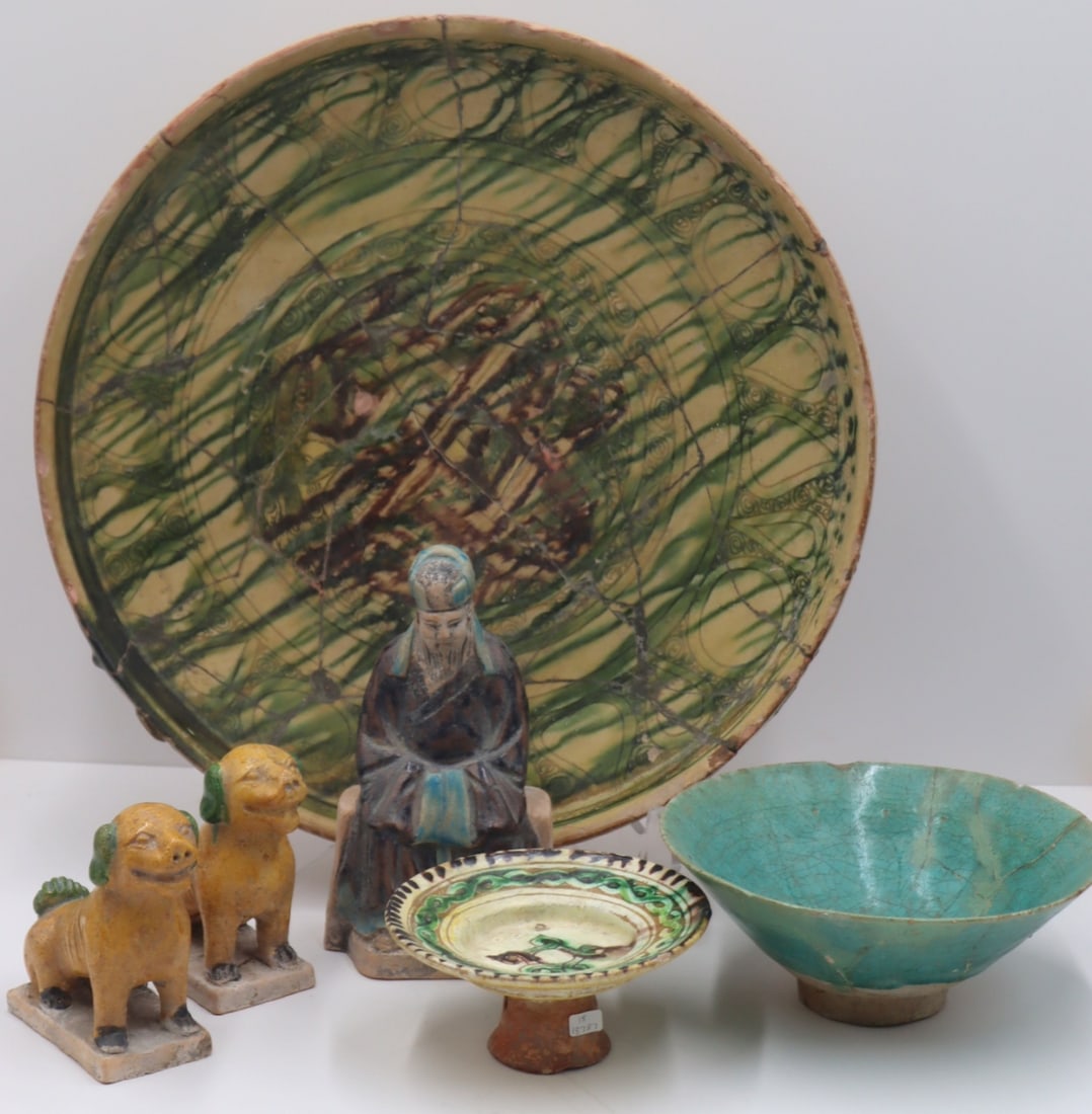 Collection of Antique Glazed Pottery Inc. Chinese. (1 of 12)