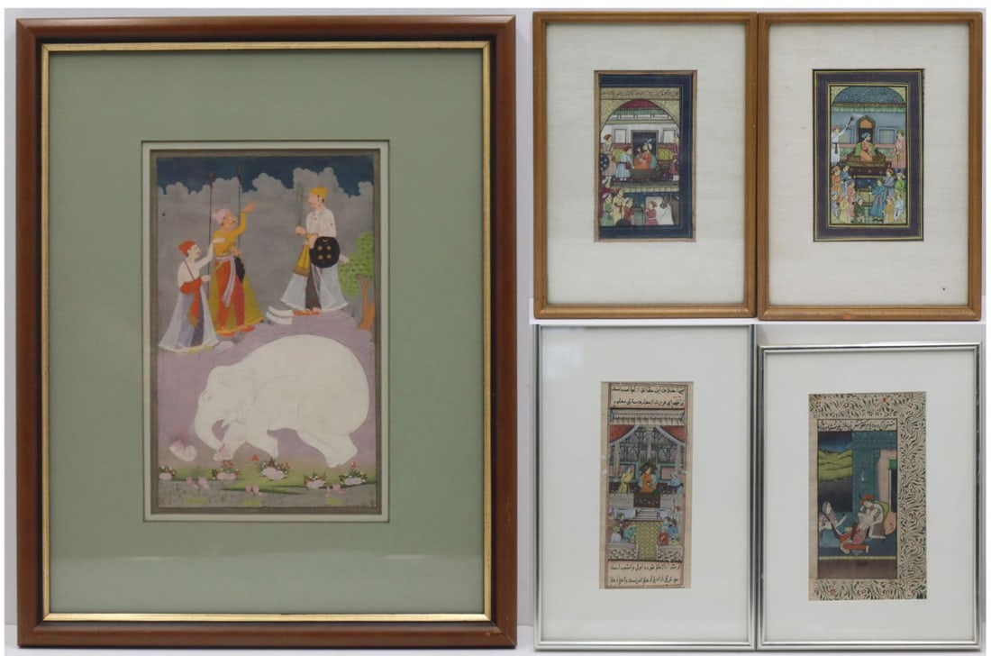 Collection of (5) Framed Persian Paintings. (1 of 10)