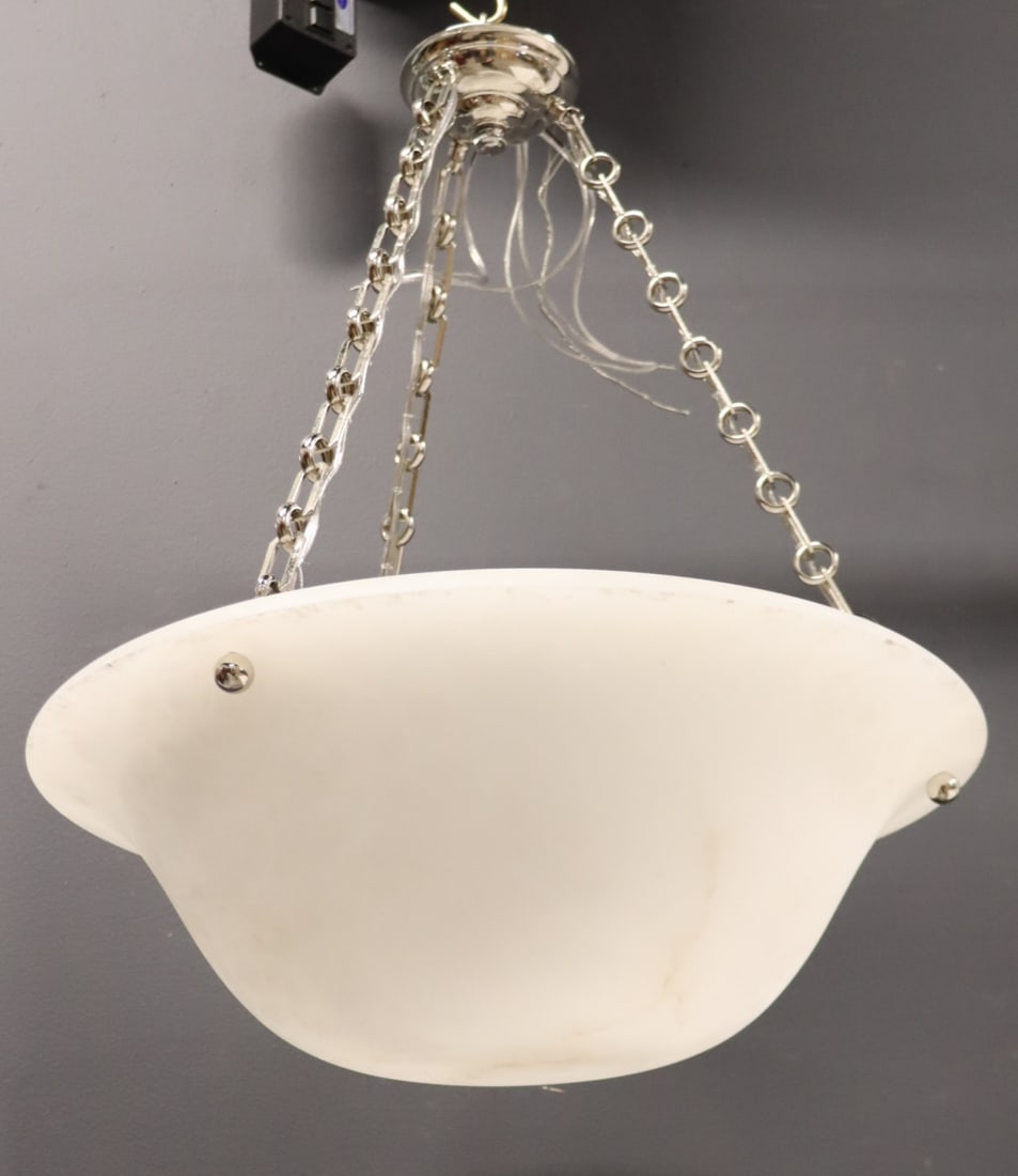 Vintage Alabaster Dish Form Chandelier. (1 of 4)