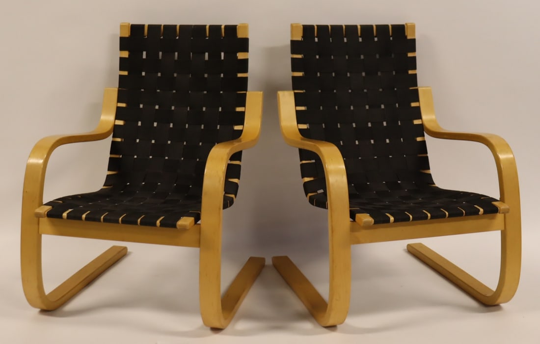 A Midcentury Pair Of Alvar Alto Webbed Chairs (1 of 5)