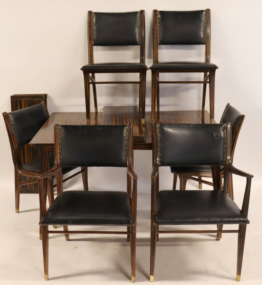 Antique Regency Style Exotic Wood Table & Chairs (1 of 14)
