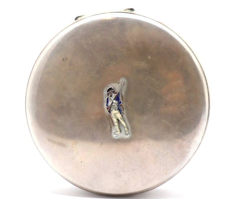 STERLING. Cartier Sterling and Enamel Hinged Box. (1 of 8)