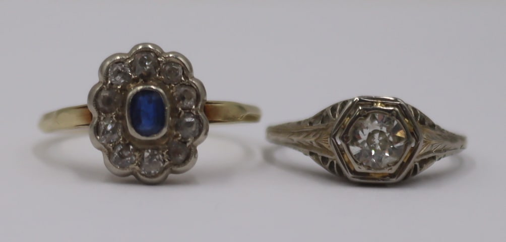 JEWELRY. (2) Antique/Vintage Gold and Diamond (1 of 13)