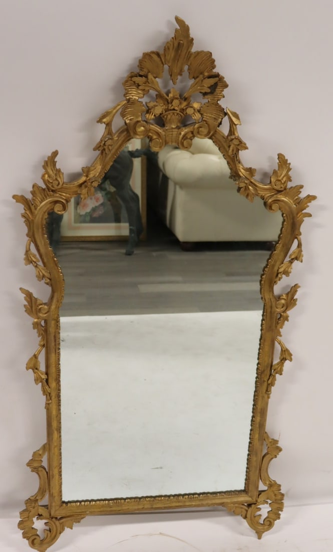 Vintage Italian Carved Giltwood Mirror. (1 of 7)