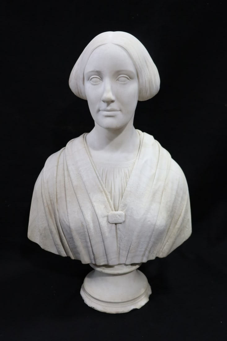 JOSEPH MOZIER (USA / Italy 1812-1870) Marble Bust (1 of 9)