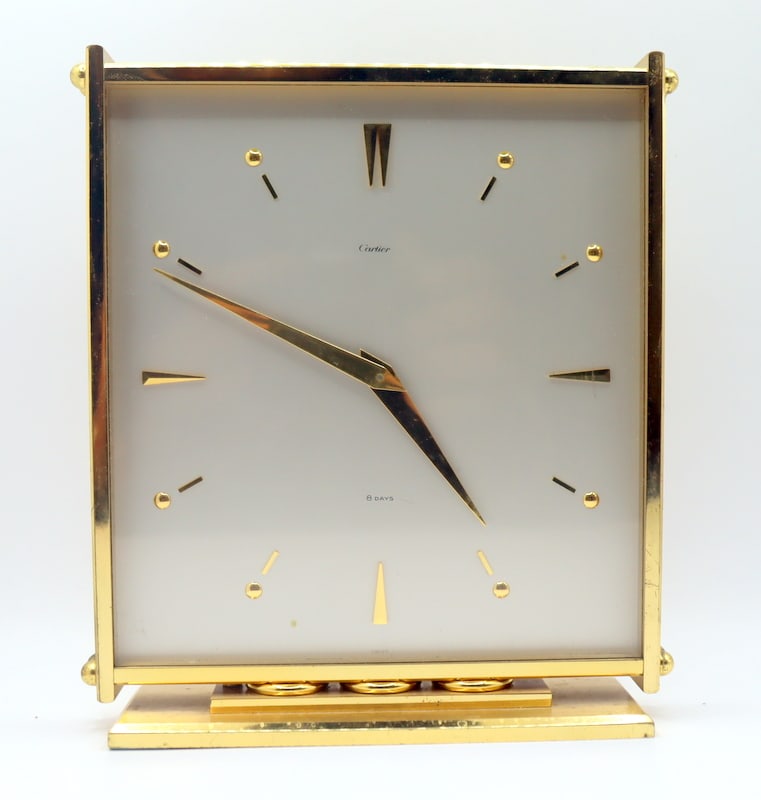 Vintage Cartier 8 Day Mechanical Desk Clock. (1 of 8)