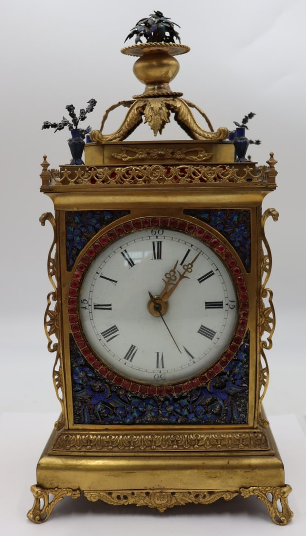 Exceptional Chinese Ormolu and Paste-set Clock. (1 of 20)