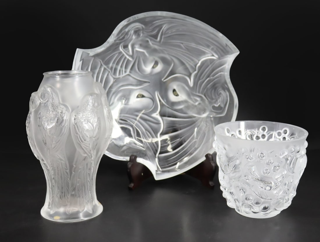 Three Lalique France Crystal Vases / Bowls (1 of 12)