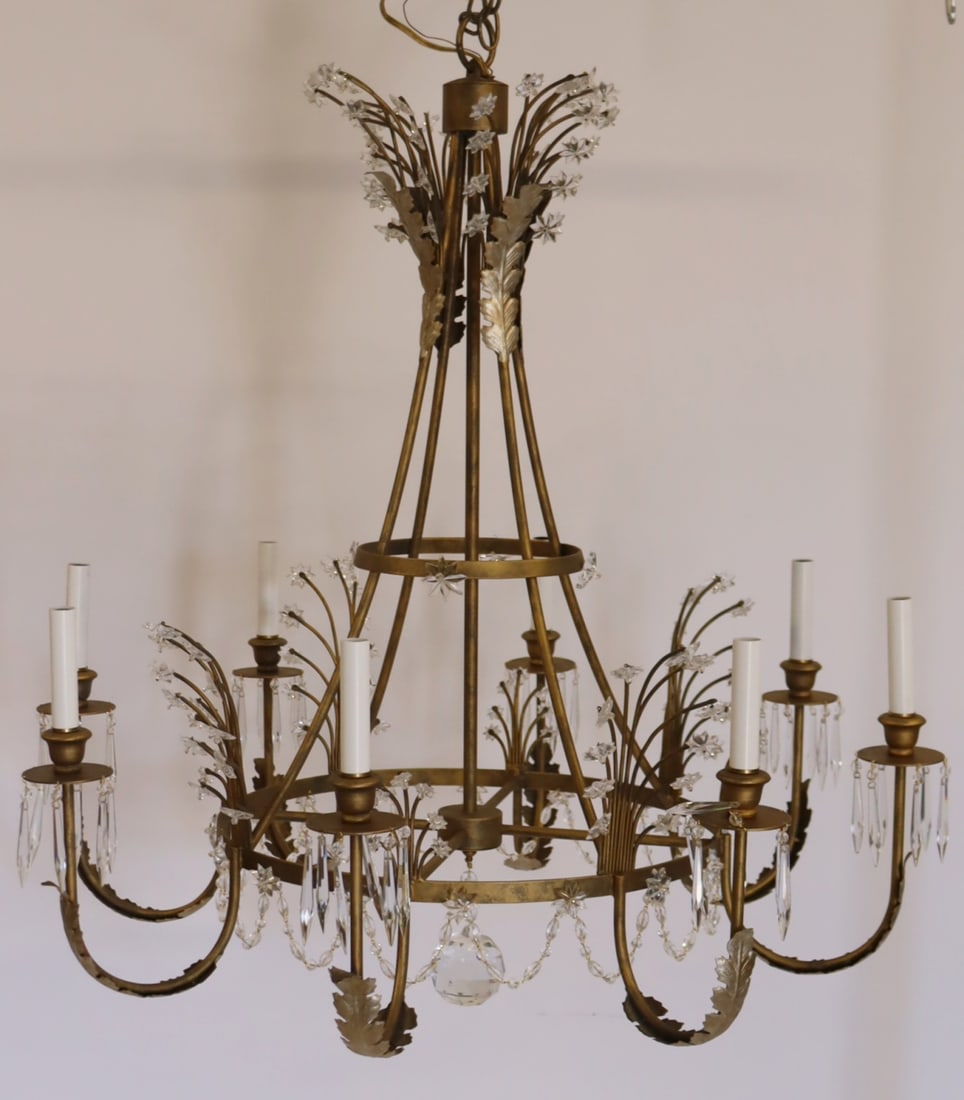 Fine Antique Bronze Baltic Style Chandelier. (1 of 4)