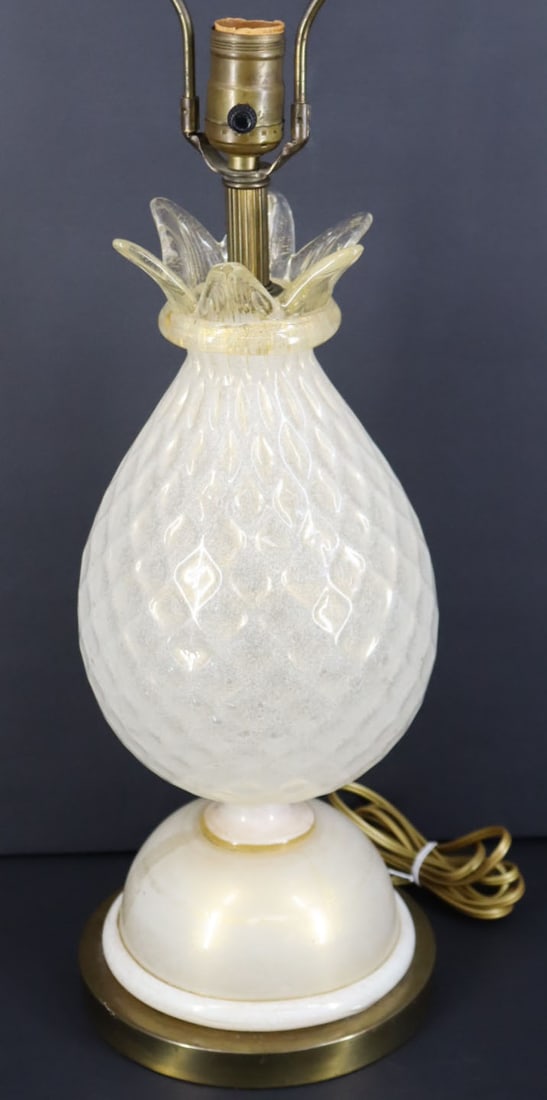 Midcentury Murano Glass Pineapple Lamp. (1 of 4)