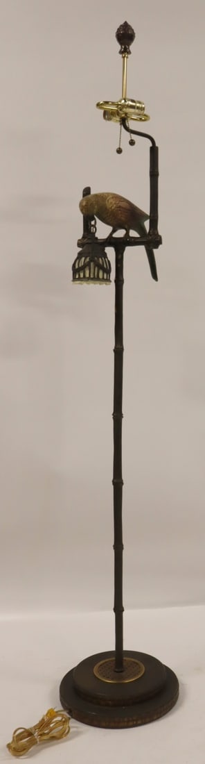 Vintage Patinated Metal Bird Floor Lamp. (1 of 7)