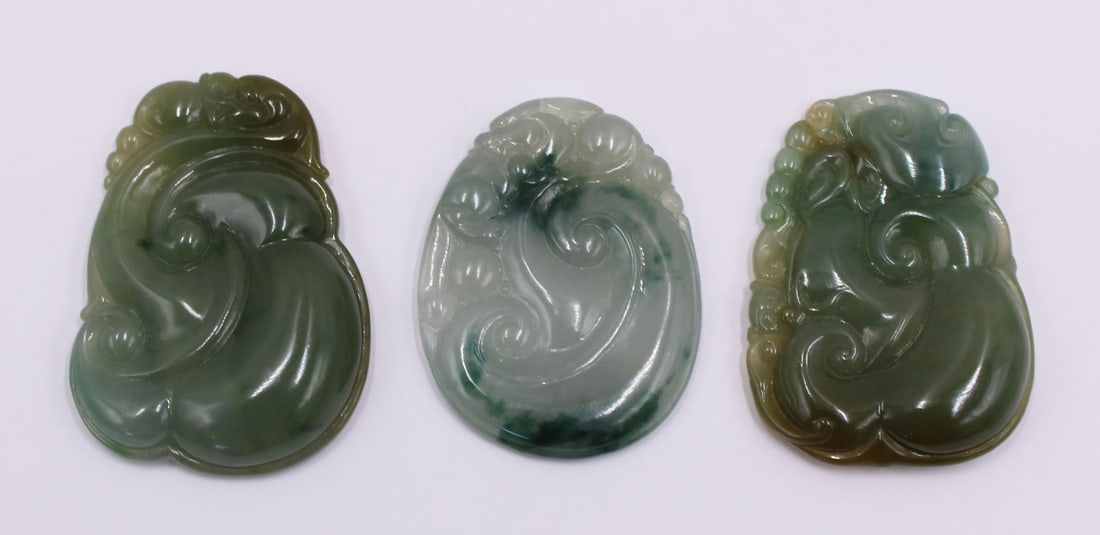 JEWELRY. (3) Chinese Jade Pendants. (1 of 11)