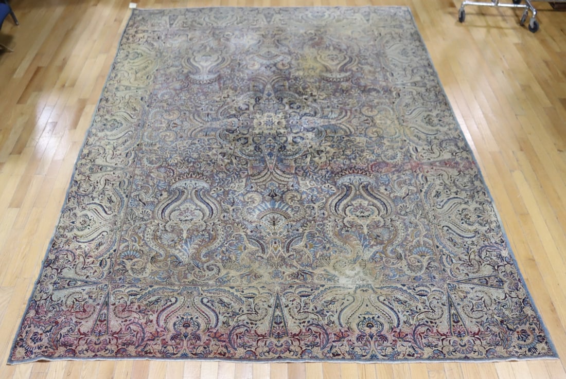 Antique & Finely Hand Knotted Kerman Style Carpet. (1 of 10)