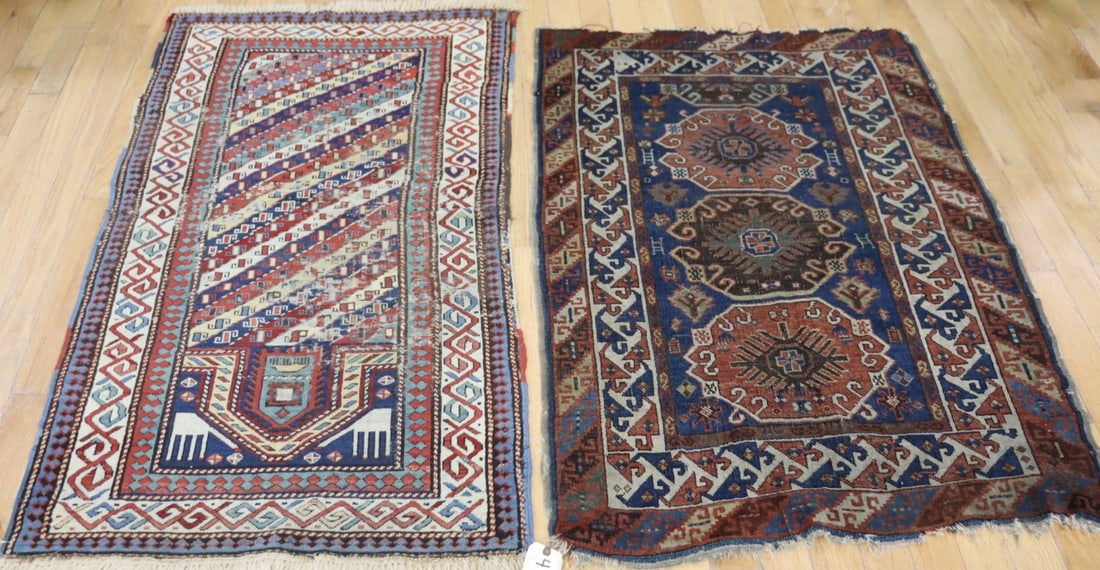 2 Antique And Finely Hand Knotted Carpets. (1 of 7)