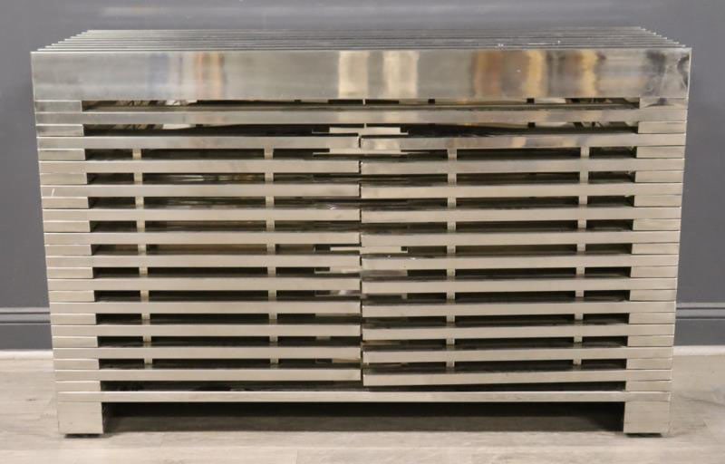 After John Vesey Chrome Slatted 2 Door Cabinet (1 of 8)