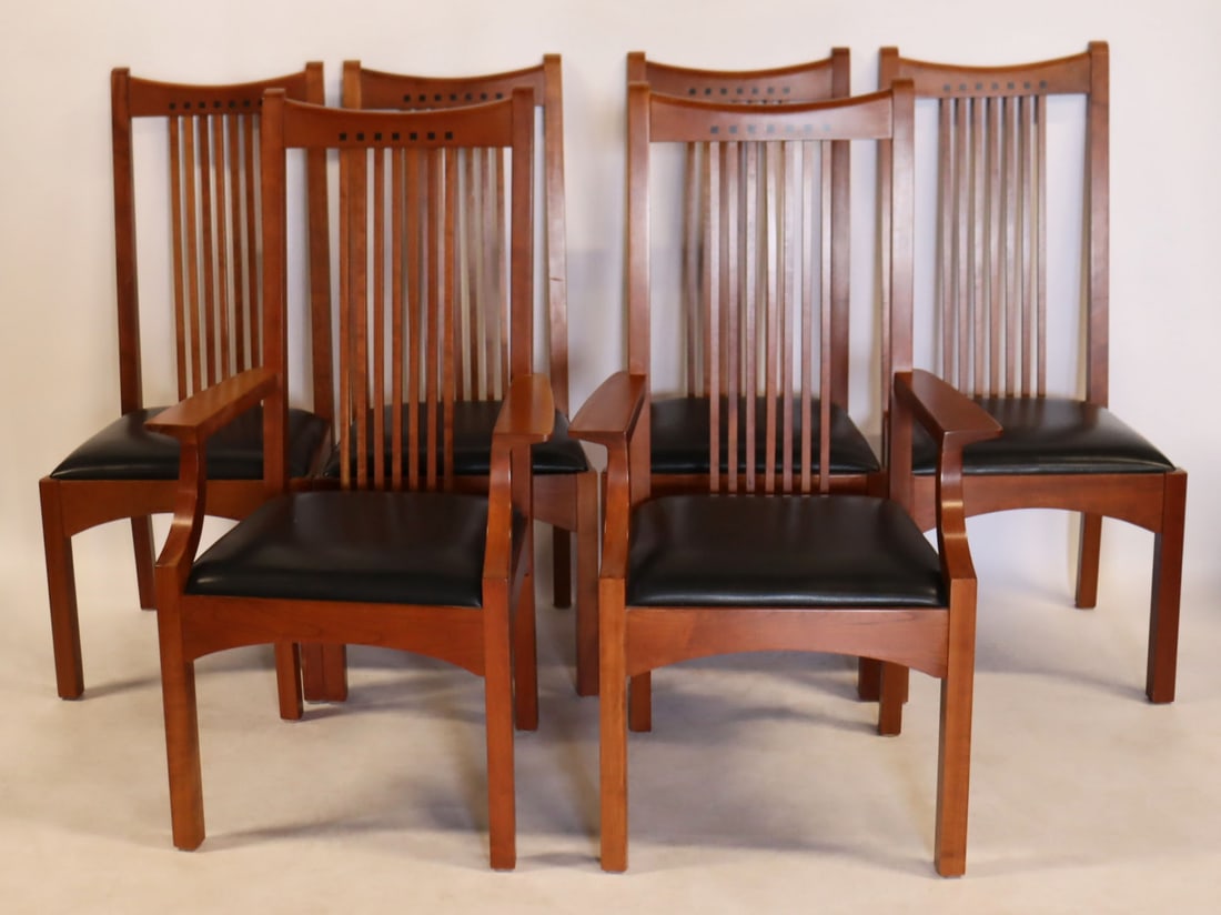 6 Stickley E.J. Audi Cherry Wood Chairs (1 of 8)