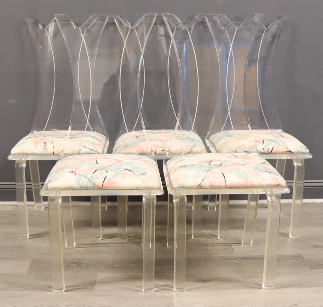 6 Vintage Lucite High Back Chairs. (1 of 6)