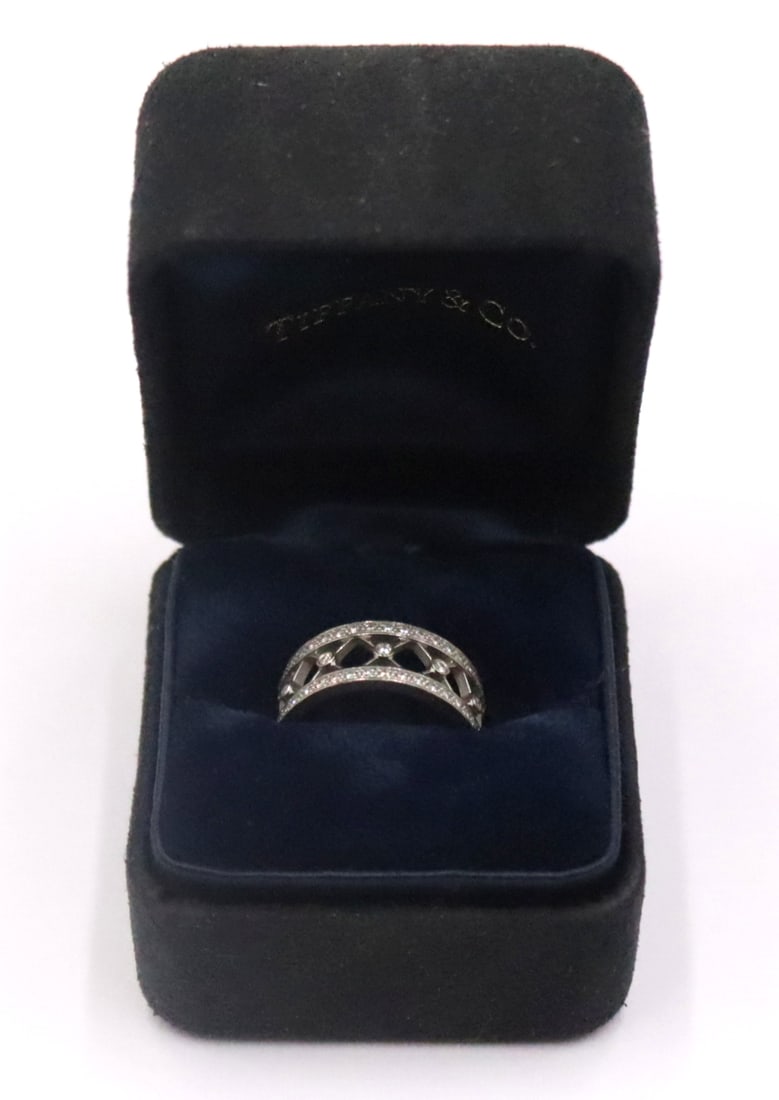 JEWELRY. Tiffany & Co 'Voile' Platinum and Diamond (1 of 7)